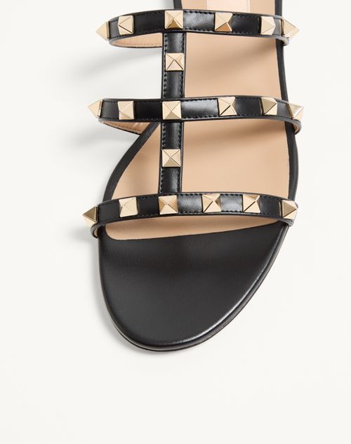 Valentino Garavani - Rockstud Flat Slide Sandal - Black - Woman - Sandals